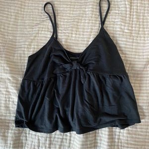 American Eagle Navy Tie Front Tank